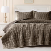 DOWNCOOL 3 Pieces Velvet Quilt Set