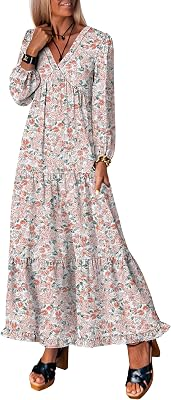 ANRABESS Long Sleeve Boho Maxi Dress