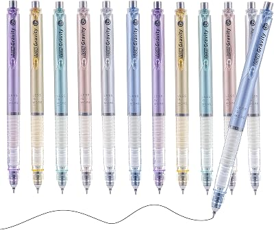 Gel Pens, Extra Smooth Black Ink Pen, 12 Pcs 0.5mm Fine Point Writing Pen for Journaling Note Taking, Nurse Retractable Pen, Cute Aesthetic Stationery School Office Supplies Gifts for Women