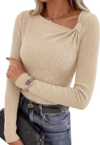 PRETTYGARDEN Fall Long Sleeve Asymmetrical Y2K Tops