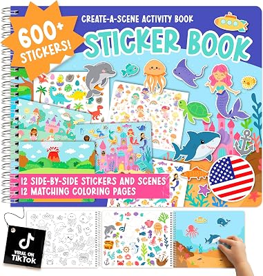 Sticker Books for Toddlers 2-4 Years - Toddler Sticker Book Preschool Learning Activities, Kids Stickers Ages 2-4, Quiet Books for Toddlers 3-5, Kids Travel Activities, Educational Toy Toddler Gifts