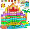 VigorFun Magnetic Tiles Building Toys Set for Kids Ages 3-5 4-8, STEM Construction Kit with 8 Magnetic Blocks, Educational Sensory Magnetic Toys Gifts for Toddler Boys Girls Learning Classroom