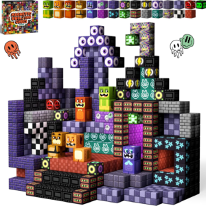 100PCS Magnetic Blocks Monster Bear Montessori STEM Toys, Build MagWonder with Building Construction Playset, Halloween and Birthday Gifts for 5 Year Old Boys