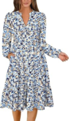 ANRABESS Long Sleeve Midi Dress