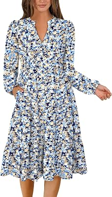 ANRABESS Long Sleeve Midi Dress