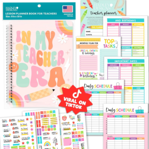 Hadley Designs Teacher Planner 2026-2027 Academic Year – Undated Teacher Lesson Planner Book for Teachers, Homeschool Planners 2026-2027, First Year Teachers Must Haves, Back to School Teaching Gifts