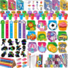 BenLouis 240Pcs Kids’ Party Favors Sets Stampers Pencils Stickers School Stationery Bulk for Kids 4-8-12 Classroom Birthday Candy Goodie Bags Pinata Stuffers Rewards Gifts Supplies