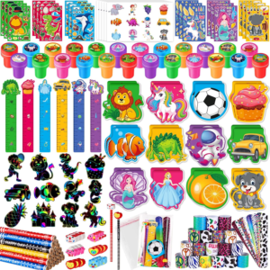 BenLouis 240Pcs Kids’ Party Favors Sets Stampers Pencils Stickers School Stationery Bulk for Kids 4-8-12 Classroom Birthday Candy Goodie Bags Pinata Stuffers Rewards Gifts Supplies