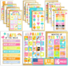 Hadley Designs 16 Educational Posters for Classroom Must Haves – Laminated Pre-K Posters for Toddler Homeschool Essentials, Toddler & Preschool Learning Activities, Kindergarten Classroom Decor