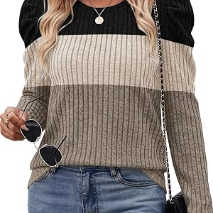 WIHOLL Women Puff Long Sleeve Shirts