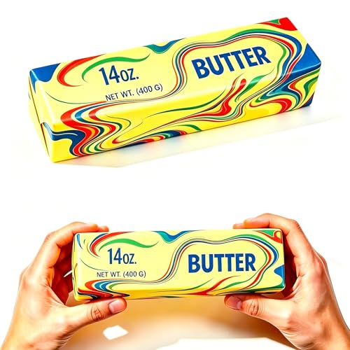 9.5in Big Butter Squishy, Giant Rainbow Butter Squishy, 14oz Jumbo Slow Rising Squeeze Toy, Stress Relief for Adults, Perfect for Office, Desk, Classroom, Home, Travel & Party Favors