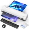 9 Inch Laminating Machine with Hot & Cold Modes, Portable Thermal Laminator Machine with 30 Laminating Sheets, ABS Jam Release, Paper Trimmer & Corner Rounder for Home Office School, Gray&White
