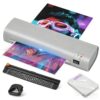 9 Inch Portable Laminator Machine with Anti-Jam Tech, All-in-One A4 Thermal Laminator w/Trimmer & Corner Rounder for Home, Office, School, Business Grey