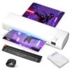 9 Inch Portable Laminator Machine with Anti-Jam Tech, All-in-One A4 Thermal Laminator w/Trimmer & Corner Rounder for Home, Office