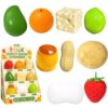 9 Pack Crunchy Squishy ASMR Squeeze Toys Stress Ball Fruit Fidget Squishies
