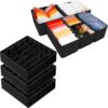 9 Pack Drawer Organizer Dividers for Clothing, Fabric Foldable Closet Organization and Storage Boxes for Sock, Underwear, Ties, Baby Clothes