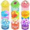 9 Pack Slime Kit, with 3 Cloud Slime, 3 Galaxy Slime and 3 Jelly Cube Crunchy Slime, Super Soft Non-Sticky Stress Relief Sensory Toy for Kids, Birthday Gift Party Favors Goodie Bag Stuffers