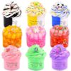 9 Pack Slime Kit, with 3 Jelly Cube Crunchy Slime and 6 Butter Slime, Orange, Blue, Pink Clear Crunchy Slime, Soft & Non-Sticky, for Girls and Boys FamilyToy, Party Favors and School Education