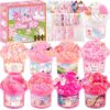 9 Pack Slimes, Pink Slime Kit for Girls Ages 8-12, Butter Cloud Clear Slime Set with Charms, Toys for Kids, Party Favors Goodie Bag Easter Basket Stuffers, Birthday Gifts for 4-10 Year Old Girls Boys