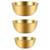 9 Pcs Gold Stainless Steel Mixing Bowls Set, 3 Sizes, Deep Salad Bowl for Nesting Storage, Baking, Prepping, Serving, Space Saving Kitchen Bowls with Deepened Design for Mixing and Tossing