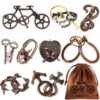 9 PCS Metal Brain Teaser Puzzles Disentanglement Puzzles Lock Puzzle Games Set Gift for Adults Teenagers Kids