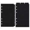 9 Sheets A6 Binder Dividers 6 Ring, Plastic Index Divider with Tabs, Refillable Page Protectors for Notebook Planner Journal, Black