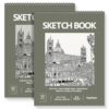 9" x 12" Sketch Book, 2-Pack 50 Sheets Spiral Bound Art Sketchbook, Acid Free Artist Drawing Book Paper, Art Supplies for Kids, Craft Activities, Sketch Paper for Drawing Coloring Sketching(Green)