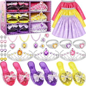 LJZJ Princess Dress Up Toys & Jewelry Boutique, Girls Role Play Gift for 3+ Year Old Girl Toddler ​B-Day Party Favors