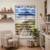 A-D HOME Custom Mt Fuji Green Tea Fields Landscape Dual Layer Zebra Blinds, Japanese Nature Roller Blind, Window Shades | Custom Size