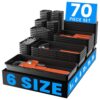 A-LUGEI【70】【6 Size】Tool Box Organizer Tray Divider Set, 【Black】 Desk Drawer Organizer, Garage Organization and Storage Toolbox Accessories Rolling Tool Chest Cart Cabinet WorkBench Small Part