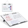 A3 Desktop Dry Erase Board with Adjustable Stand, Smooth Whiteboard Writing Easel, Keyboard Stand, Portable Slant Board for Office, Home, School, Drawing, Notes, 13°/18° Magnetic Clipboard Black Back