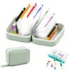 A8 Waterproof Pill Pouch Set, Waterproof Pill Pouch Zippered Storage Case with 14 Color Bags, Leakproof Reusable Travel Medicine Organizer, Compact Daily Pill Holder (Green)
