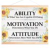 Aakmin Ability Motivation Attitude Posters Hanger Frame, Positive Wall Art