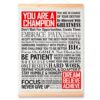 Aakmin You Are A Champion Poster Hanger Frame, Inspirational Wall Art