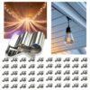 Aancite 50Pcs Stainless Steel Drop Ceiling Hooks, Ceiling Grid Hanging Clips for Classroom Office Home Wedding Decor, Also Outdoor Eave Hooks for Holiday String Lights