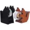 Abaodam 2pcs Wooden Animal Shaped Tape Dispenser Holder with Non-Skid Base and Aluminum Alloy Cutter, Easy to Hold Cute Tape Dispenser for Office Supplies and Home Desk Organization