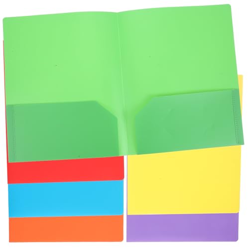 Abaodam 6pcs Two Pocket Folder with A4 Pocket Design and Dual Page Clamps, Pp Material File Folder for Office Organization and Presentations, Large Capacity Storage, Easy to Clean
