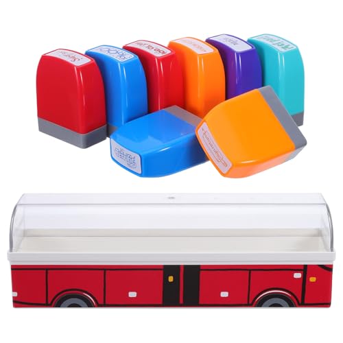 Abaodam 8pcs Teacher Stamps for Grading and Homework with Self-Inking Design, Sturdy Plastic Material, Fun and Playful Graphics, for Teachers to Encourage Students in Classroom Assignments
