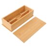 Abaodam Cutlery Organizer Chopsticks and Spoons Holder with Dustproof Lid and Divided Compartments, Natural Style Versatile Flatware Storage Box for Family Gatherings and Sushi Restaurant