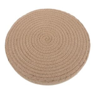 Abaodam Hand-Woven Round Rope Tatami Style Floor Sitting Cushion with Optimal Support and Shape Retention, Beige Japanese Seating Mat for Tea Rooms and Living Spaces, 11.8x2.3 Inch