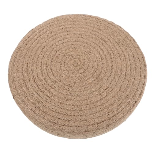 Abaodam Hand-Woven Round Rope Tatami Style Floor Sitting Cushion with Optimal Support and Shape Retention, Beige Japanese Seating Mat for Tea Rooms and Living Spaces, 11.8x2.3 Inch