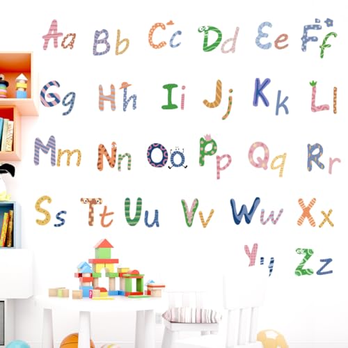 ABC Animal Alphabet Wall Decals – Peel&Stick Animal ABC Stickers, Removable Illustrated Letters for Phonics Learning, Educational Decor for Classrooms Nurseries