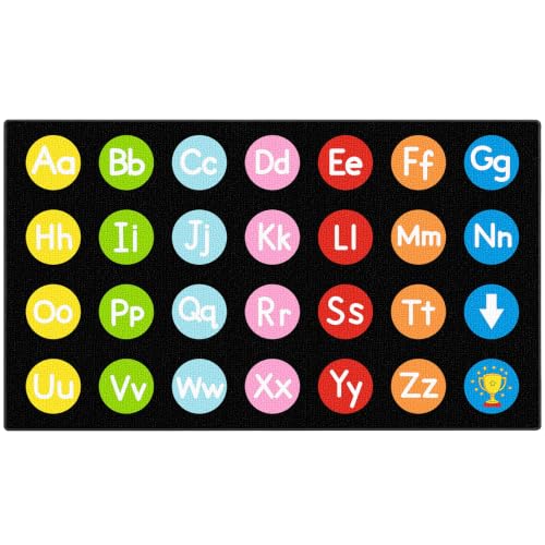 ABCarpet Alphabet Classroom Rug for Kids, 7'6"x13'1" Colorful ABC Classroom Carpet with Non-Slip Backing, Nylon Circle Time Rug for Preschool, Daycare, Playroom, Learning & Reading Area