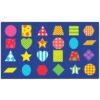 ABCarpet Classroom Rug 7'6" x 13'1" Blue Educational Area Rug with Different Shapes, Seats 24 Students, Washable & Non-Slip Carpet for Elementary School, Daycare, Nursery, Library Reading