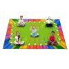 ABCarpet Pencil Classroom Rug for Kids, 6'6" x 8'6" Durable Alphabet Classroom Carpet with Non-Slip Backing, School Rug for Circle Time, Preschool, Daycare, Playroom, Learning & Reading Area