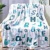 ABC Blanket Alphabet Blanket Alphabets Printed Kids Blankets for Boys Girls