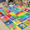 ABC Kids Rug for Playroom, Educational Play Mat for Kids, Preschool Rugs with ABC, Numbers, Animals Learning Rugs Carpet for Bedroom Playroom Classroom Children (Blue, 59X39.4 INCH)