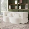 ABH Foldable Sofa Bed, Sleeper Sofa Bed, Fur 75 Inch Convertible Couch, 3-Seater High-Density Foam Sleeper with 2 Pillows for Living Room Apartment
