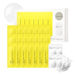 Abib Hyper Vita Shot 28 Days Program 1.42fl.oz.+0.03oz/42ml+0.8g | 10% Vitamin C Serum Individual Daily Pouches with Weekly Booster Powder, Ascorbic Acid, Korean Skin Care