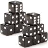 Abilat 12 Pieces 19mm Casino Dice Set Acrylic 6 Sided Game Dices Translucent Square Corner Dice for Casino Vegas Theme Birthday Party Supplies Table Games Board Games (Black)